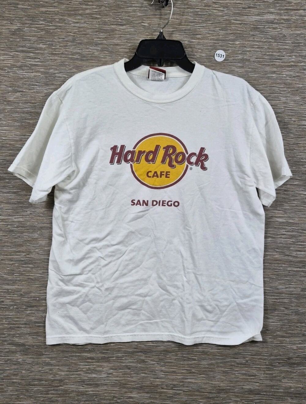 Vintage Hard Rock Cafe San Diego White Classic Logo T-Shirt Men’s Size Large